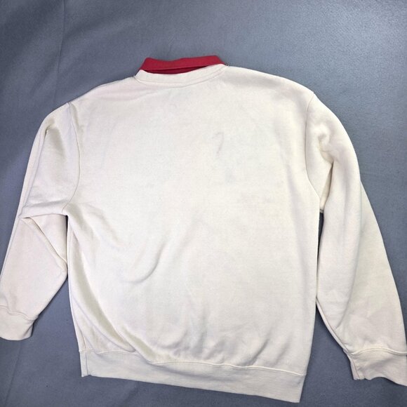 Disney Mickey Mouse Sweatshirt Womens Large White Red Polo Collar Ski Graphic - Picture 5 of 9